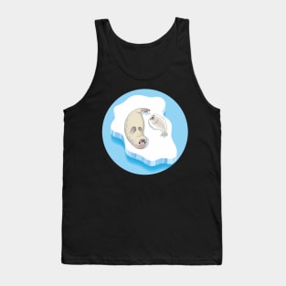 Cute seals family cartoon character design. vector Illustration. Tank Top